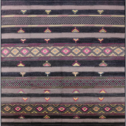 Square Machine Washable Industrial Modern Rosy Pink Rug, wshurb1262