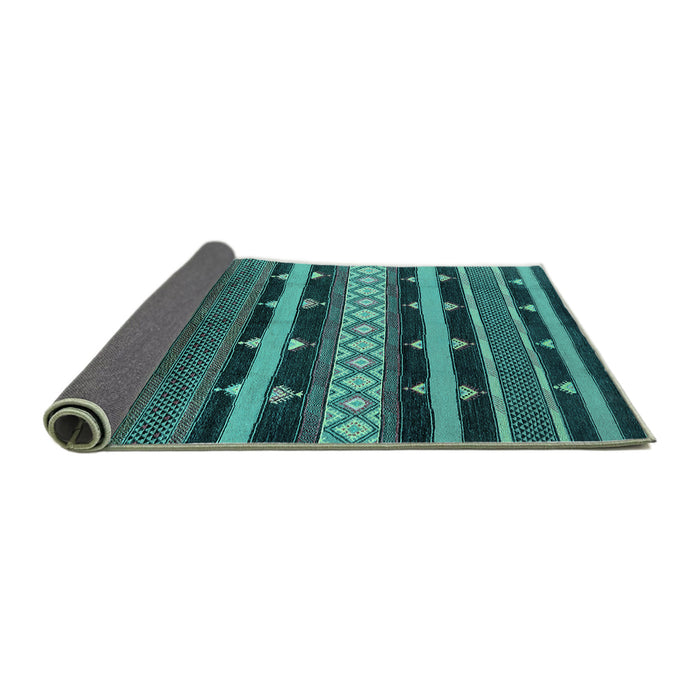 Sideview of Solid Turquoise Modern Rug, urb1262turq