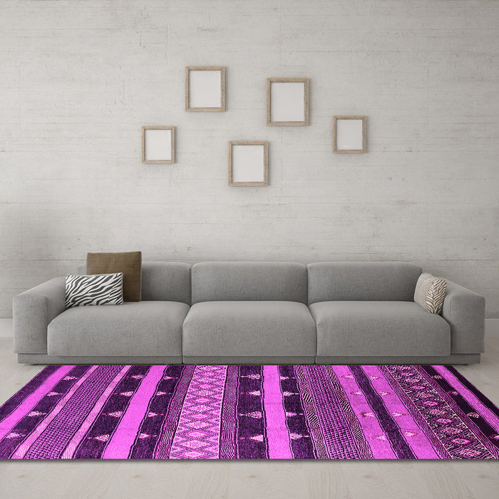 Machine Washable Solid Pink Modern Rug in a Living Room, wshurb1262pnk
