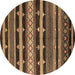 Round Solid Brown Modern Rug, urb1262brn