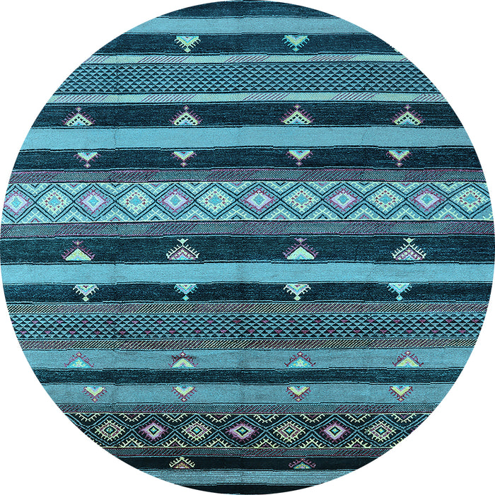 Round Solid Light Blue Modern Rug, urb1262lblu