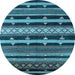 Round Solid Light Blue Modern Rug, urb1262lblu