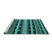 Sideview of Machine Washable Solid Turquoise Modern Area Rugs, wshurb1262turq