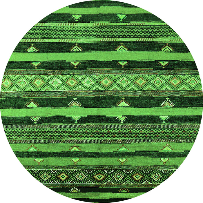 Round Solid Green Modern Rug, urb1262grn