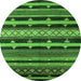 Round Solid Green Modern Rug, urb1262grn