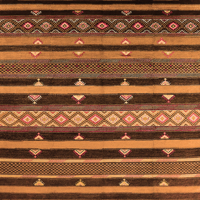 Square Machine Washable Solid Orange Modern Area Rugs, wshurb1262org