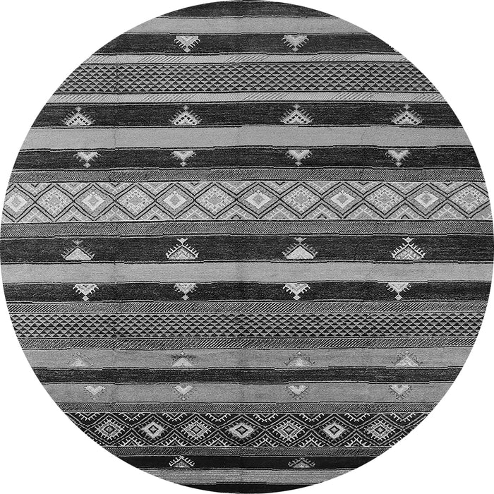 Round Solid Gray Modern Rug, urb1262gry