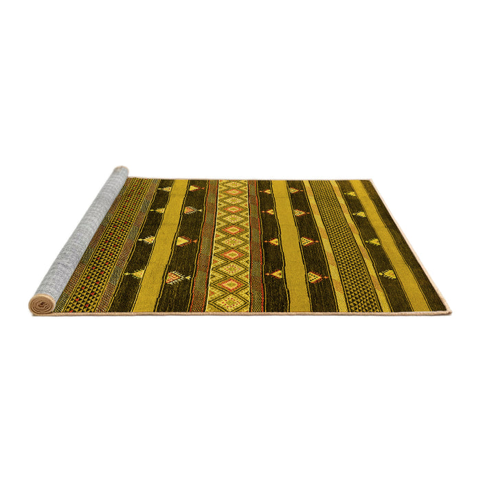 Sideview of Machine Washable Solid Yellow Modern Rug, wshurb1262yw