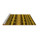 Sideview of Machine Washable Solid Yellow Modern Rug, wshurb1262yw