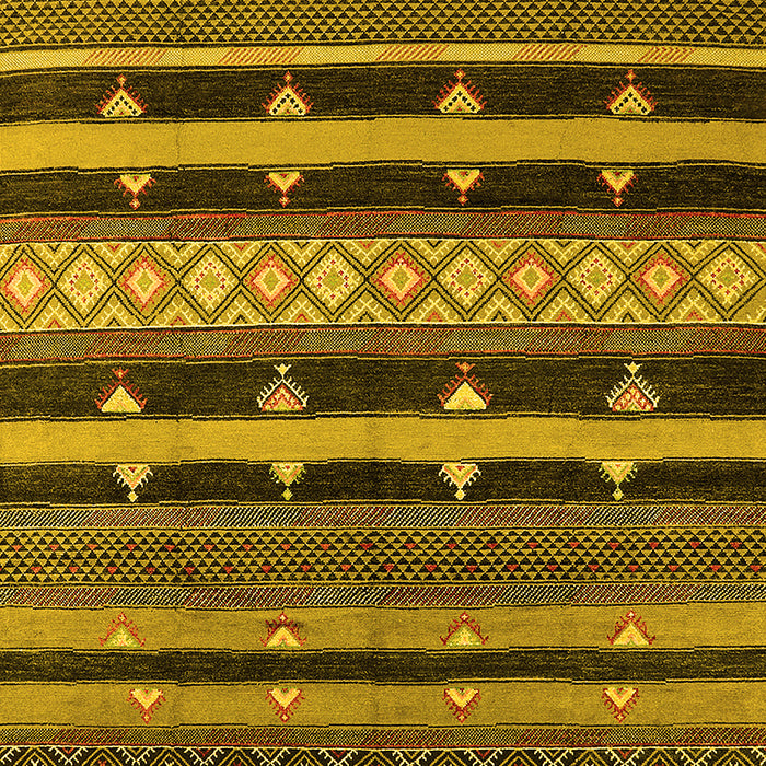 Machine Washable Solid Yellow Modern Rug, wshurb1262yw