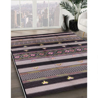 Mid-Century Modern Khaki Rose Pink Solid Rug, urb1263