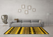 Machine Washable Solid Yellow Modern Rug in a Living Room, wshurb1263yw