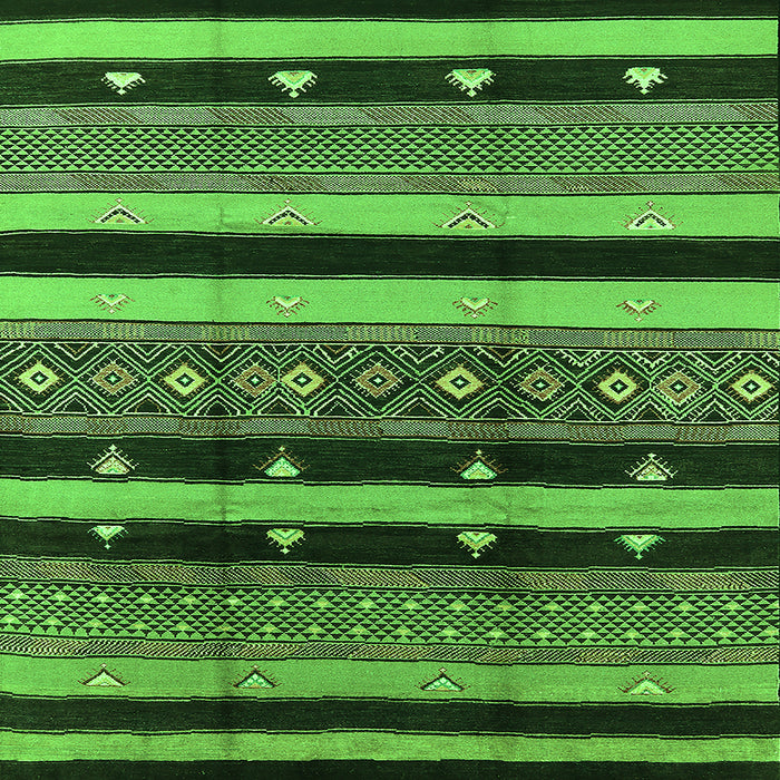 Square Machine Washable Solid Green Modern Area Rugs, wshurb1263grn