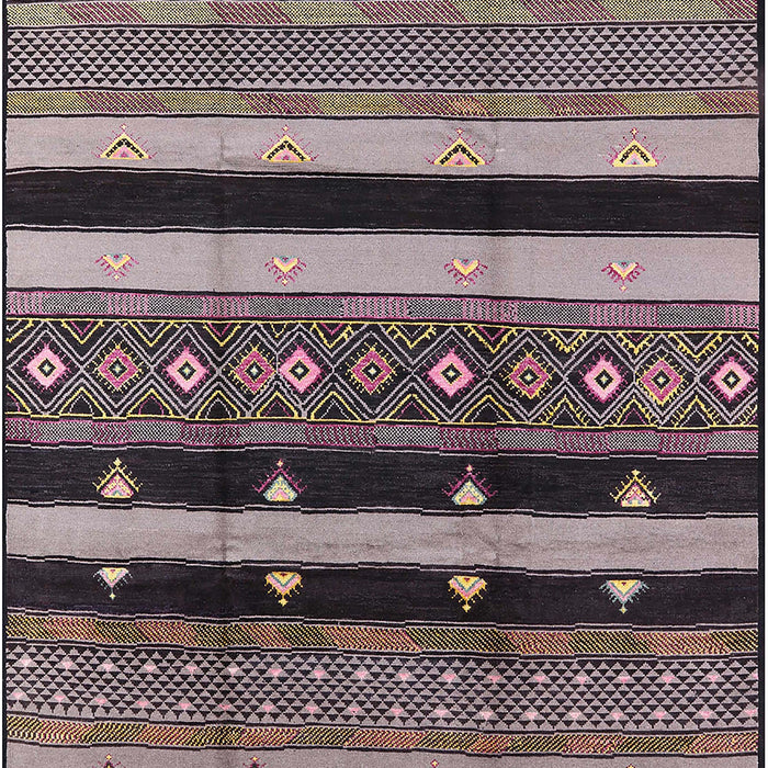 Machine Washable Industrial Modern Khaki Rose Pink Rug, wshurb1263