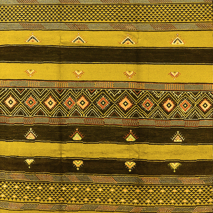 Machine Washable Solid Yellow Modern Rug, wshurb1263yw