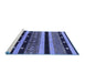 Sideview of Machine Washable Solid Blue Modern Rug, wshurb1263blu