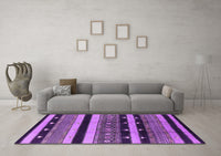 Machine Washable Solid Purple Modern Rug, wshurb1263pur