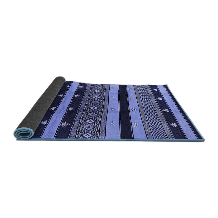 Sideview of Solid Blue Modern Rug, urb1263blu