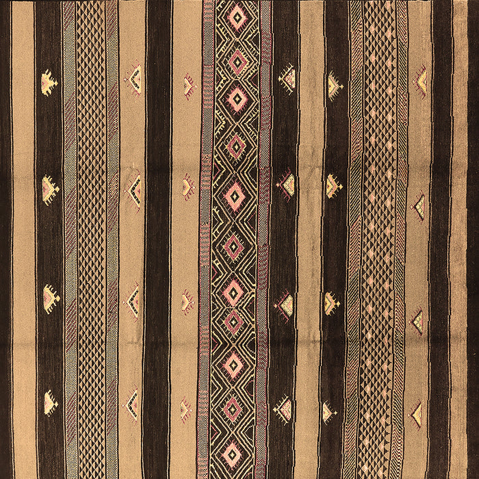 Square Machine Washable Solid Brown Modern Rug, wshurb1263brn