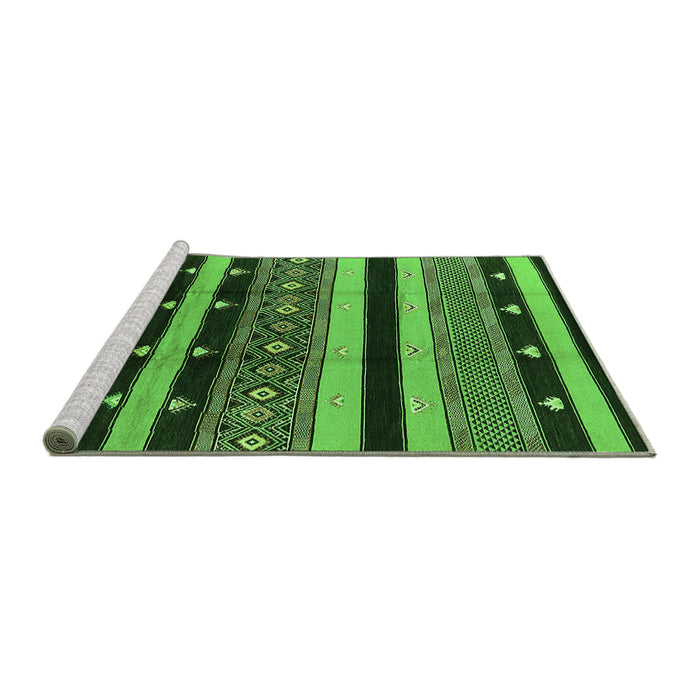 Sideview of Machine Washable Solid Green Modern Area Rugs, wshurb1263grn
