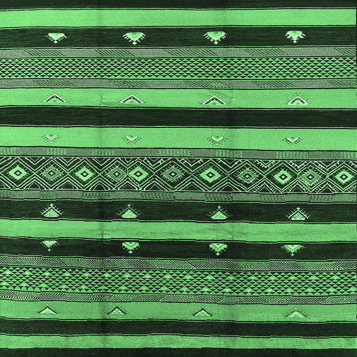 Square Solid Emerald Green Modern Rug, urb1263emgrn