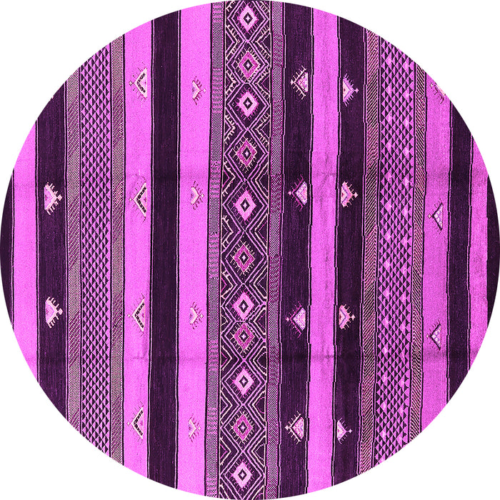 Round Machine Washable Solid Pink Modern Rug, wshurb1263pnk