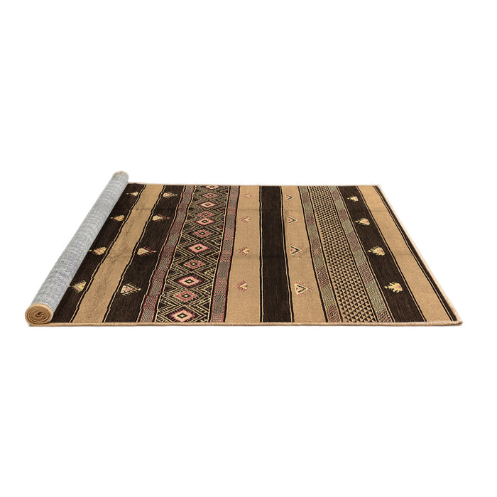 Sideview of Machine Washable Solid Brown Modern Rug, wshurb1263brn