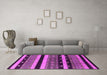 Machine Washable Solid Pink Modern Rug in a Living Room, wshurb1263pnk