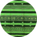 Round Solid Green Modern Rug, urb1263grn