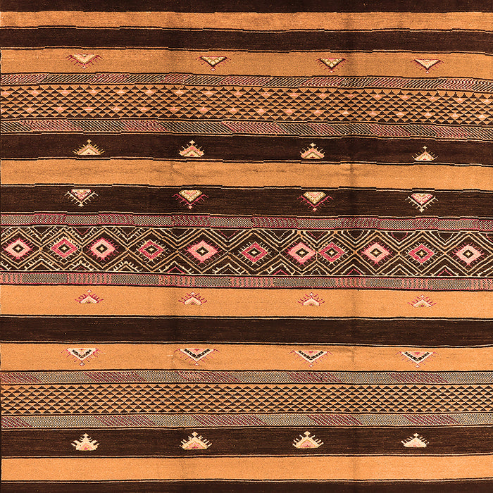 Square Machine Washable Solid Orange Modern Area Rugs, wshurb1263org