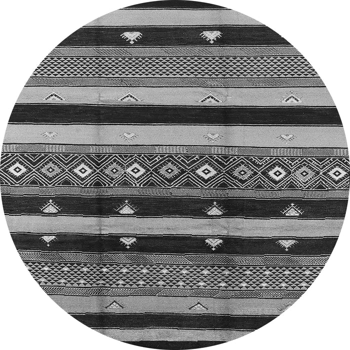 Round Solid Gray Modern Rug, urb1263gry