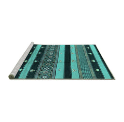 Sideview of Machine Washable Solid Turquoise Modern Area Rugs, wshurb1263turq