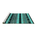 Sideview of Machine Washable Solid Turquoise Modern Area Rugs, wshurb1263turq