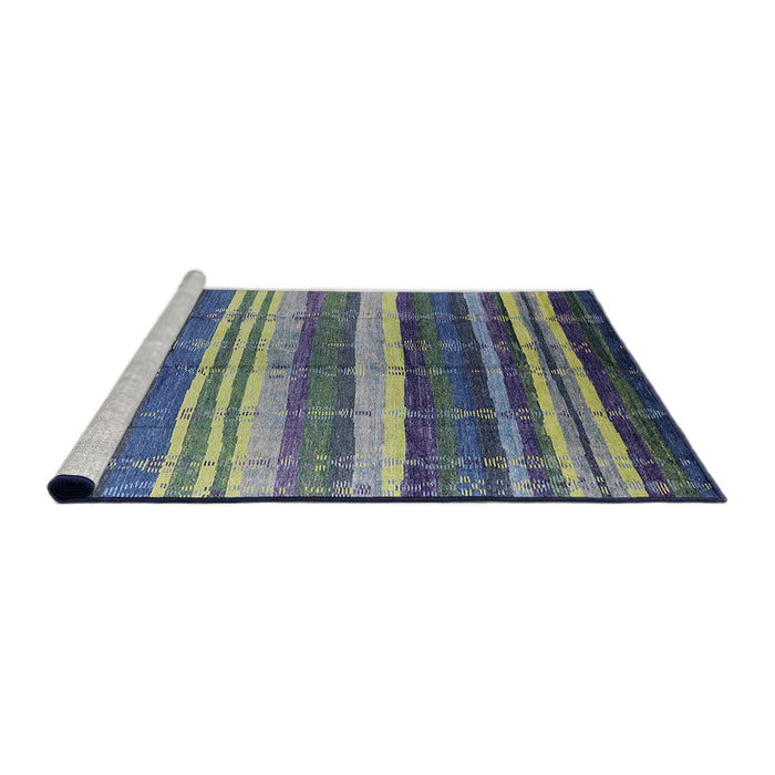 Sideview of Machine Washable Industrial Modern Dark Sea Green Rug, wshurb1264
