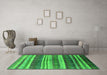 Machine Washable Solid Green Modern Area Rugs in a Living Room,, wshurb1264grn