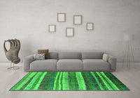 Machine Washable Solid Green Modern Rug, wshurb1264grn