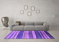 Machine Washable Solid Purple Modern Rug, wshurb1264pur