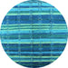 Round Solid Light Blue Modern Rug, urb1264lblu