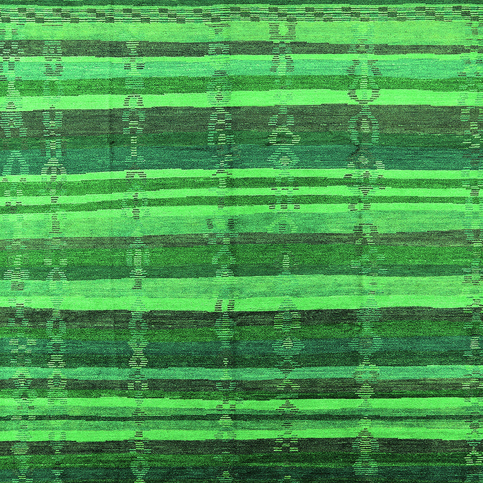 Square Machine Washable Solid Green Modern Area Rugs, wshurb1264grn