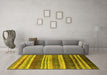 Machine Washable Solid Yellow Modern Rug in a Living Room, wshurb1264yw