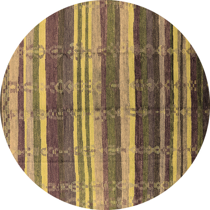Round Machine Washable Solid Brown Modern Rug, wshurb1264brn