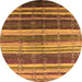 Round Solid Orange Modern Rug, urb1264org