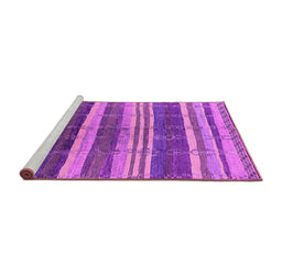 Sideview of Machine Washable Solid Pink Modern Rug, wshurb1264pnk