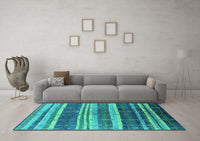 Machine Washable Solid Turquoise Modern Rug, wshurb1264turq