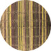 Round Solid Brown Modern Rug, urb1264brn