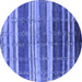 Round Solid Blue Modern Rug, urb1264blu