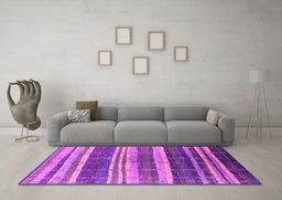 Machine Washable Solid Pink Modern Rug in a Living Room, wshurb1264pnk