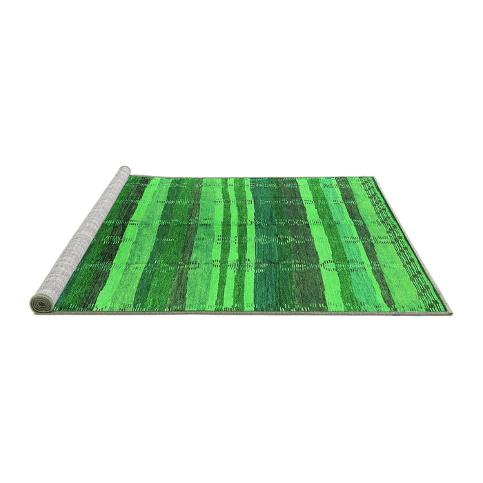 Sideview of Machine Washable Solid Green Modern Area Rugs, wshurb1264grn