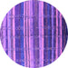 Round Machine Washable Solid Purple Modern Area Rugs, wshurb1264pur