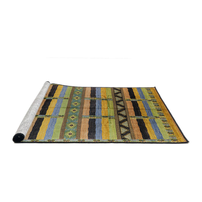 Sideview of Machine Washable Industrial Modern Coffee Brown Rug, wshurb1265